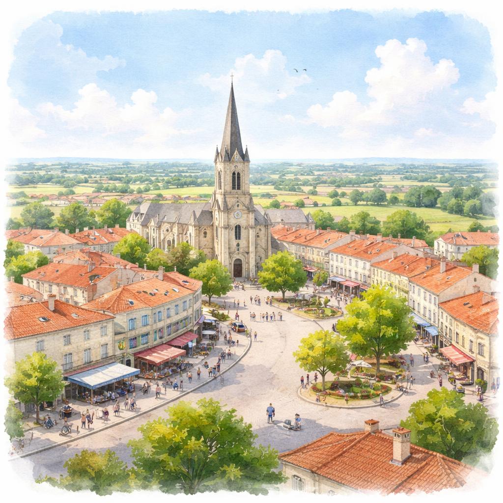 Challans — acuarela — Francia
