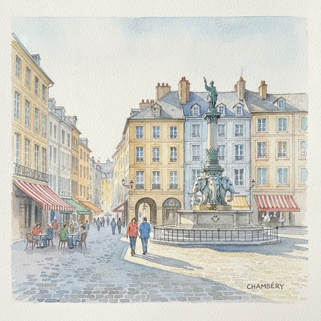 Chambéry — acuarela — Francia