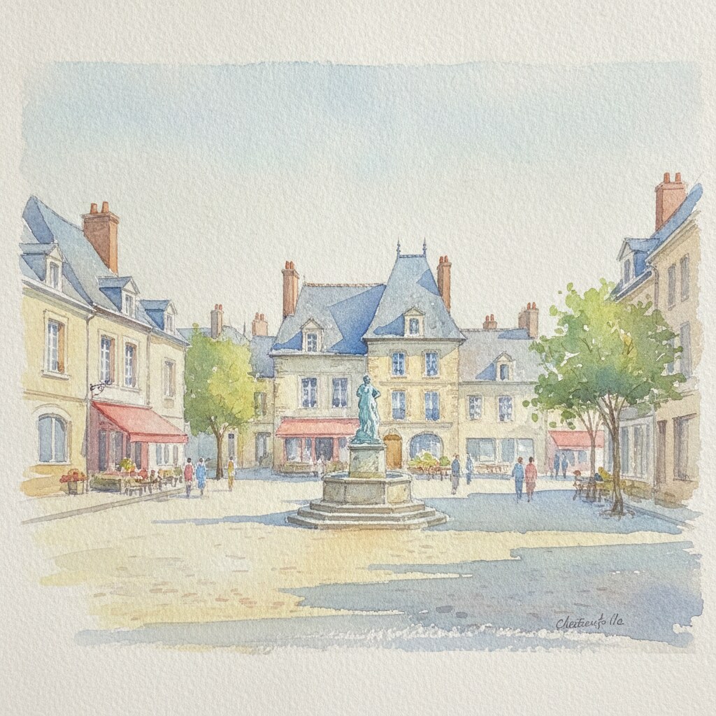 Châteauneuf-en-Thymerais — aquarelle — France
