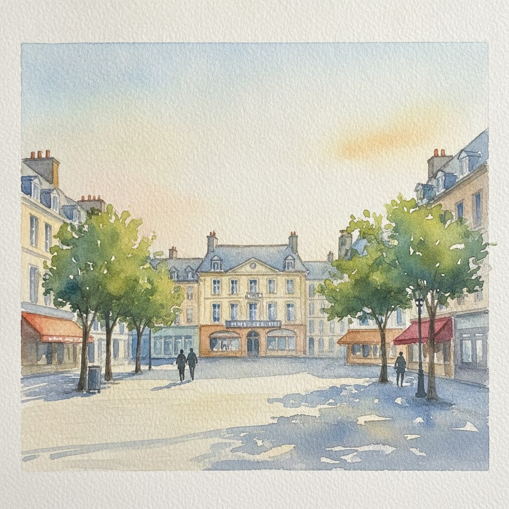 Cherbourg-en-Cotentin — acuarela — Francia