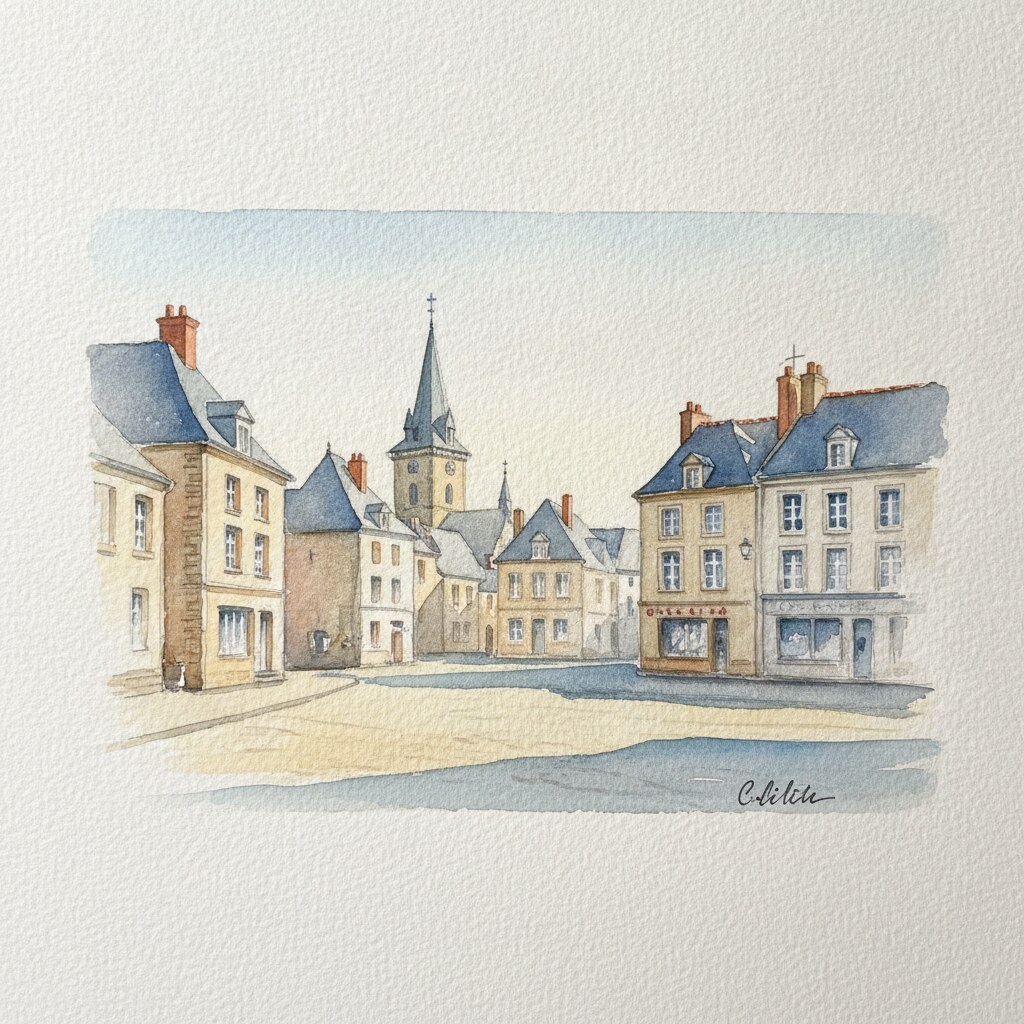 Clef Vallée d'Eure — acuarela — Francia