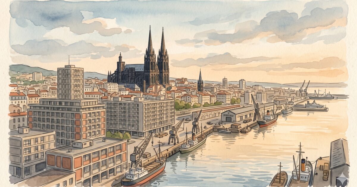 Clermont-Ferrand — acuarela — Francia