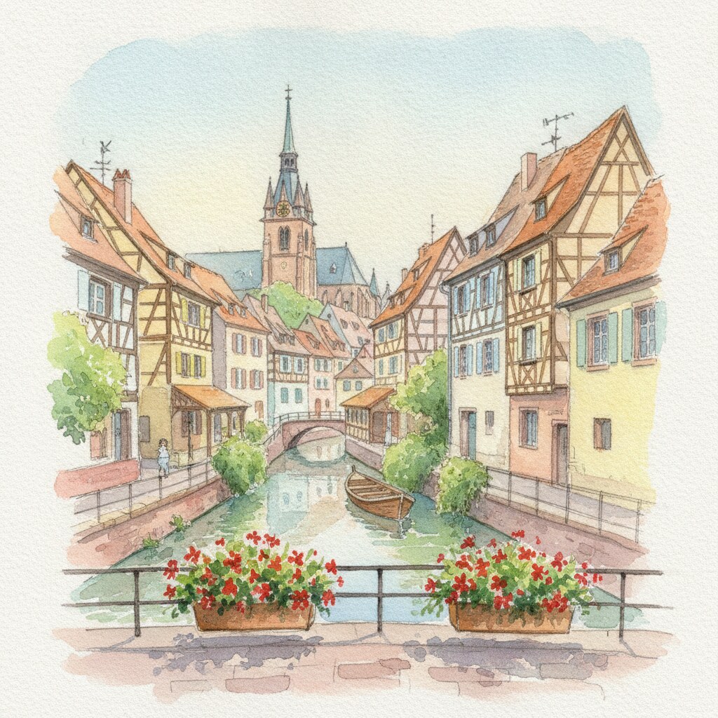 Colmar — acuarela — Francia