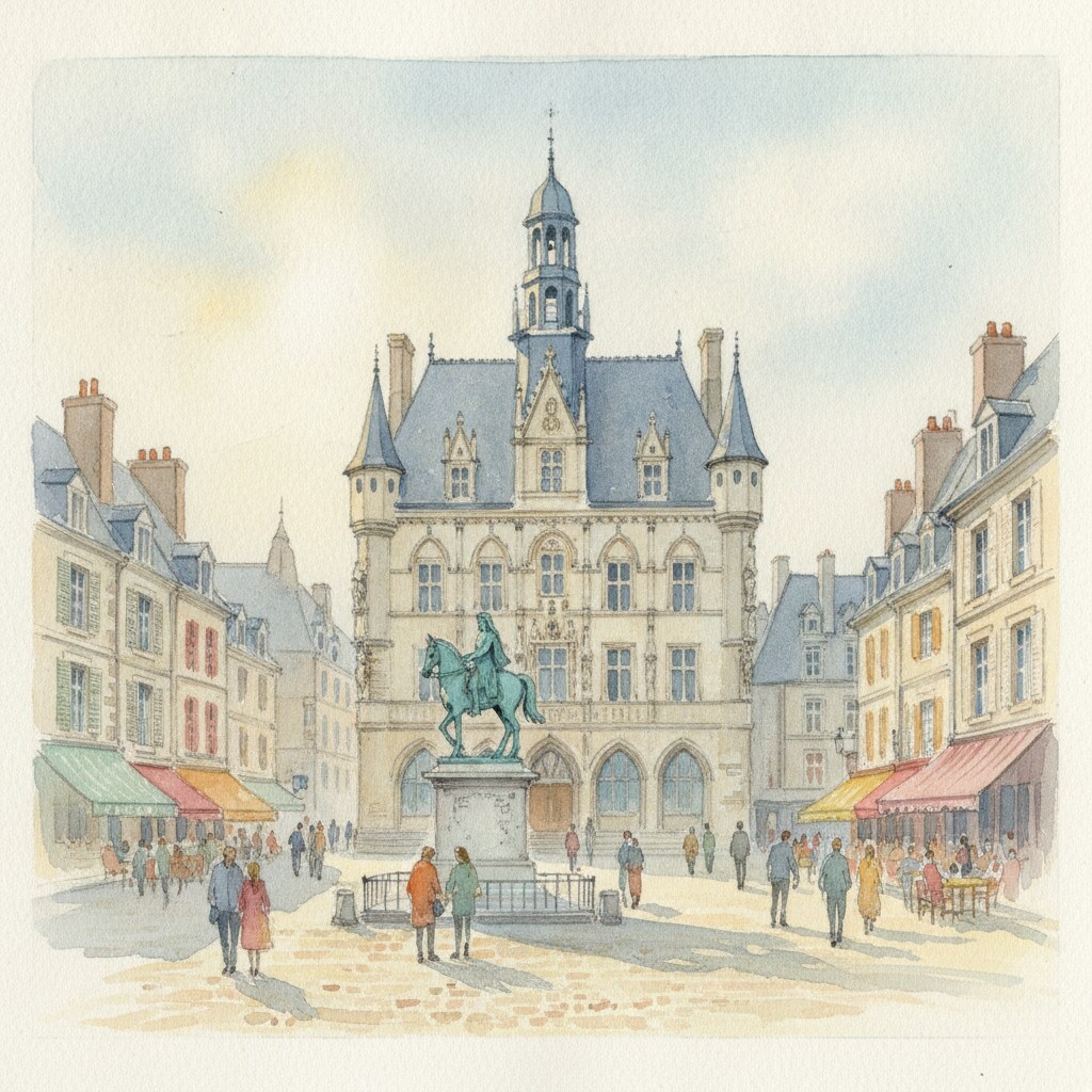 Compiègne — acuarela — Francia