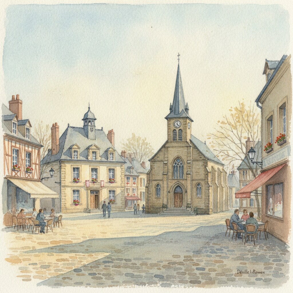 Déville-lès-Rouen — acuarela — Francia