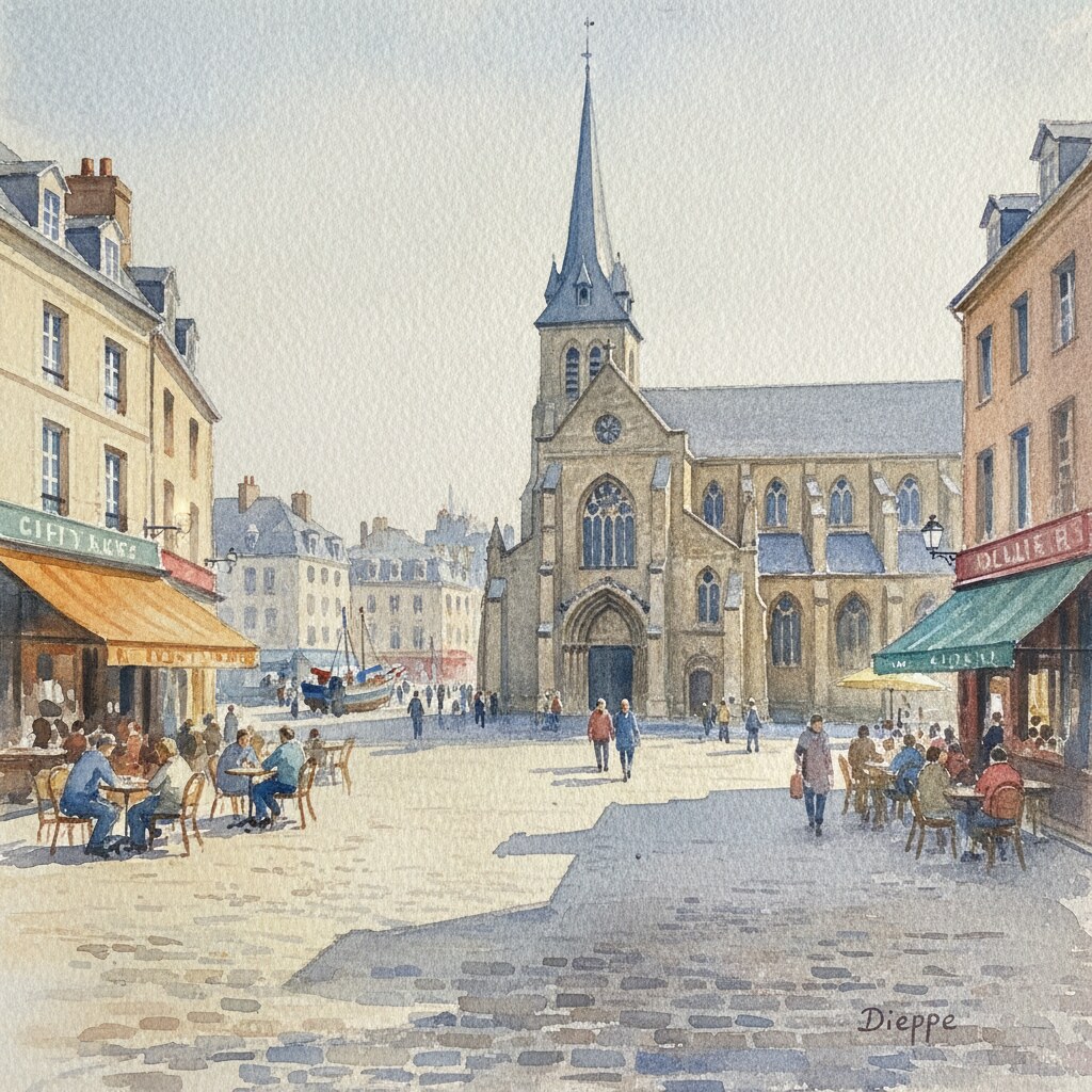 Dieppe — acuarela — Francia