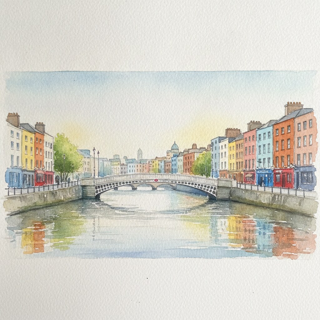 Dublin — aquarelle — Irlande