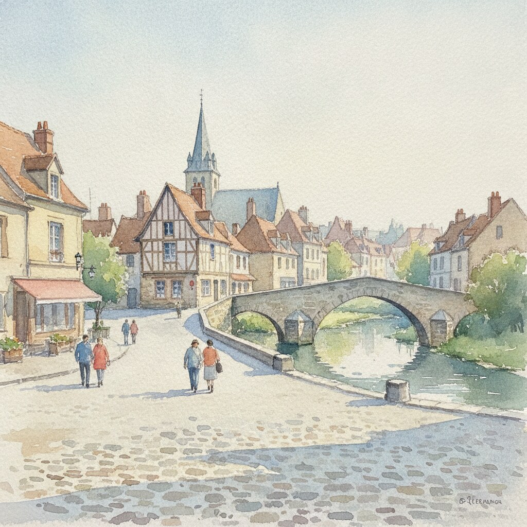 Épernon — aquarelle — France