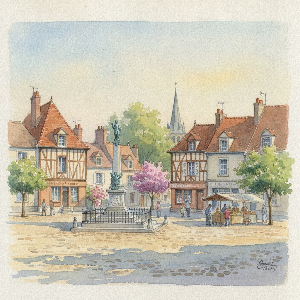 Étrépagny — acuarela — Francia