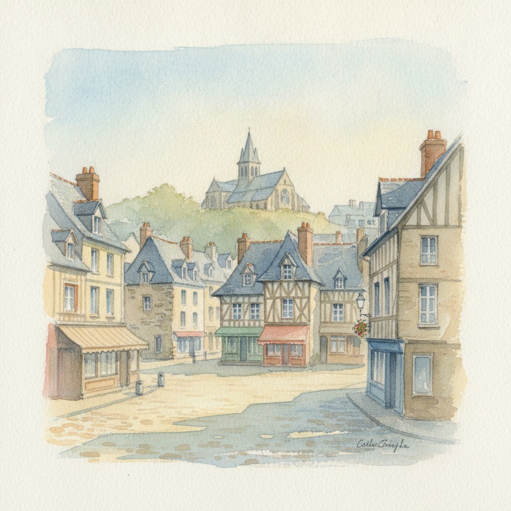 Étretat — acuarela — Francia