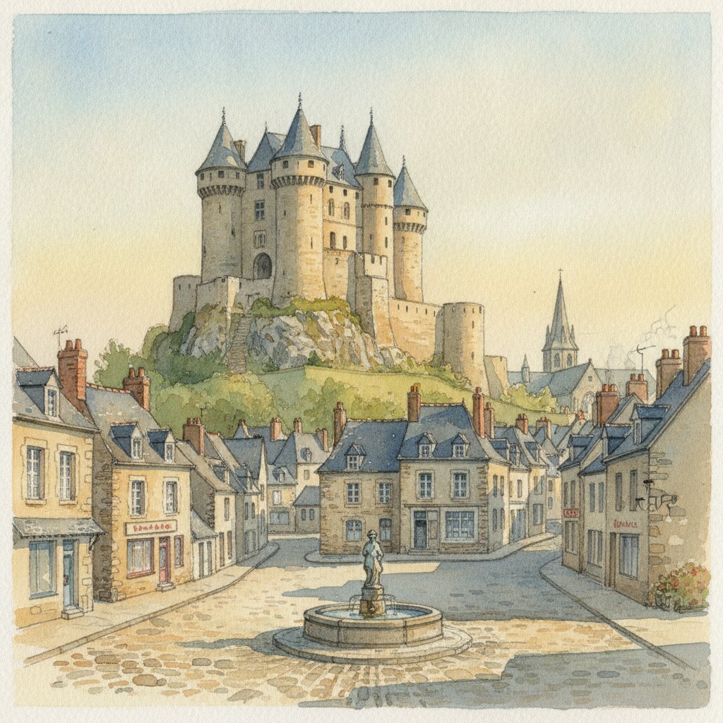 Falaise — acuarela — Francia