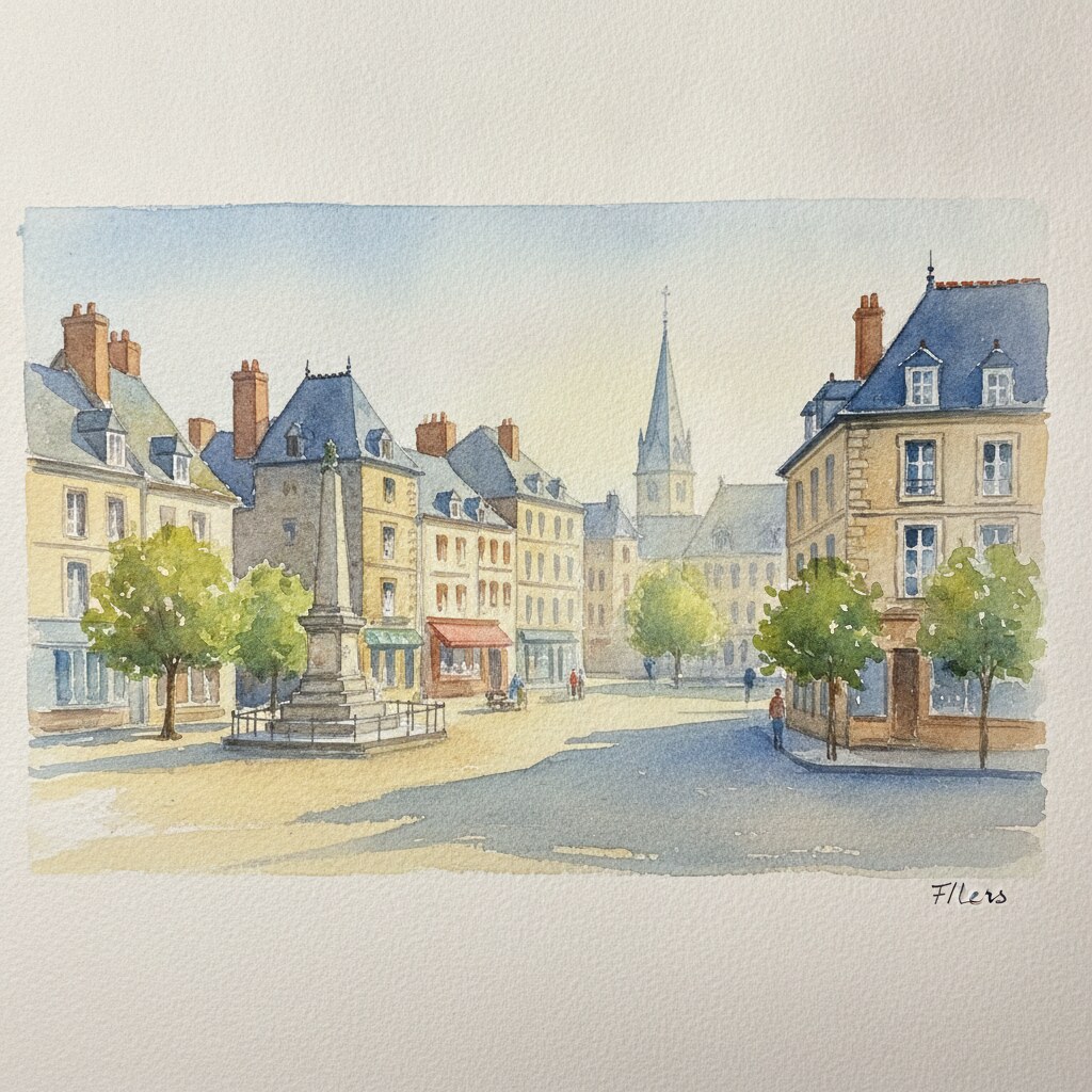 Flers — acuarela — Francia