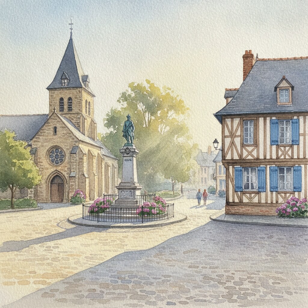 Frénouville — aquarelle — France
