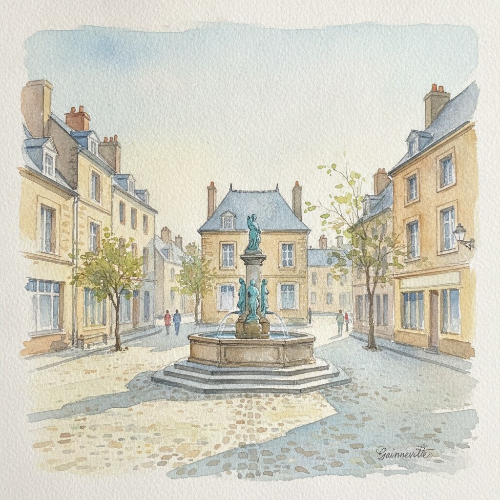 Gainneville — acuarela — Francia