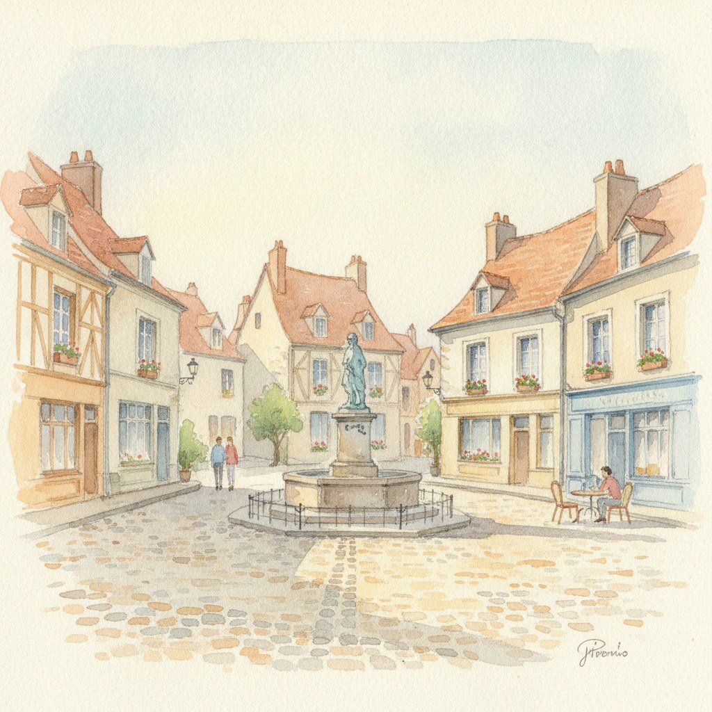 Gargenville — acuarela — Francia
