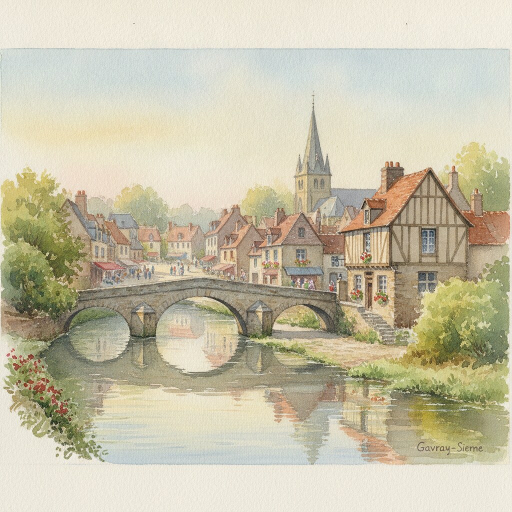 Gavray-sur-Sienne — aquarelle — France