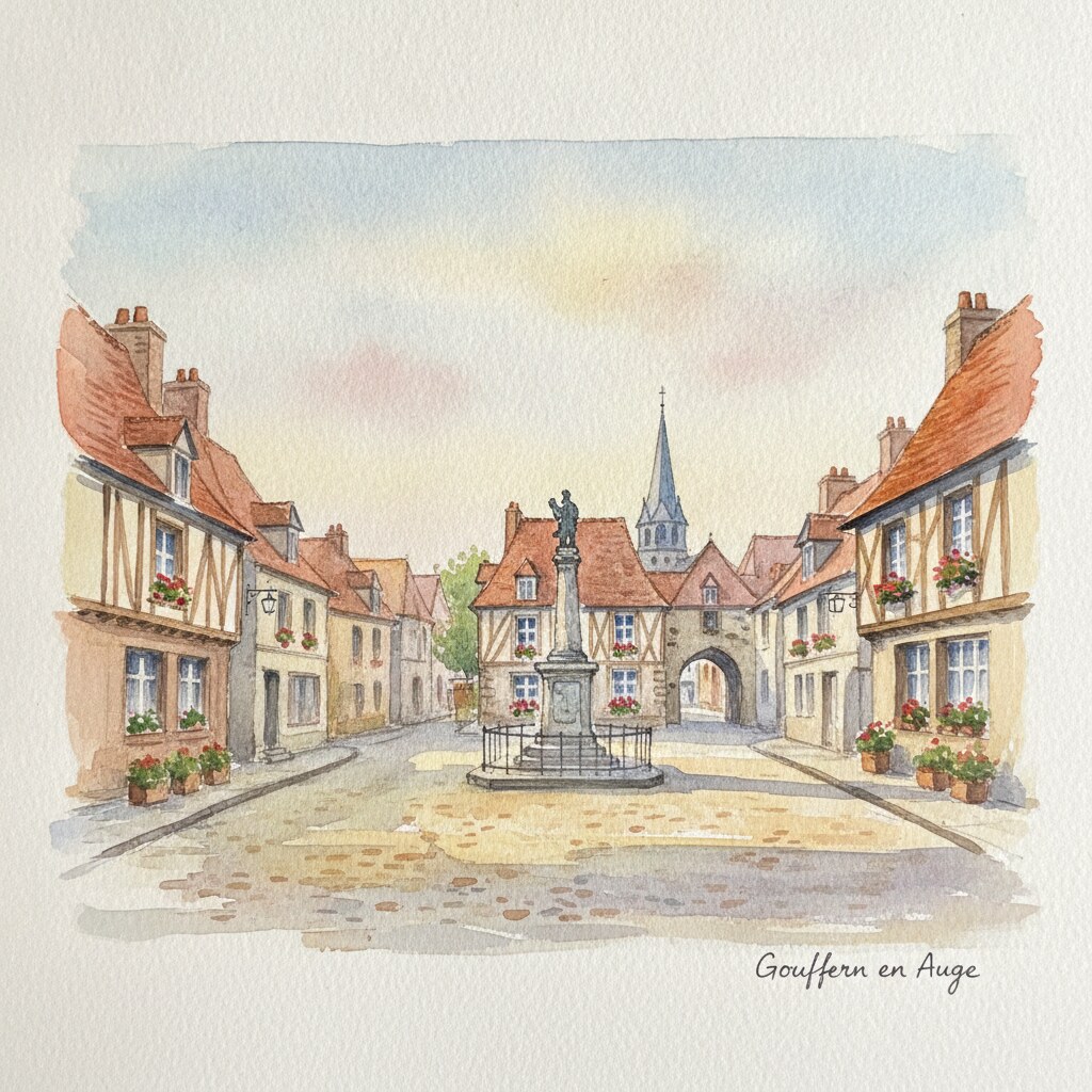 Gouffern en Auge — aquarelle — France