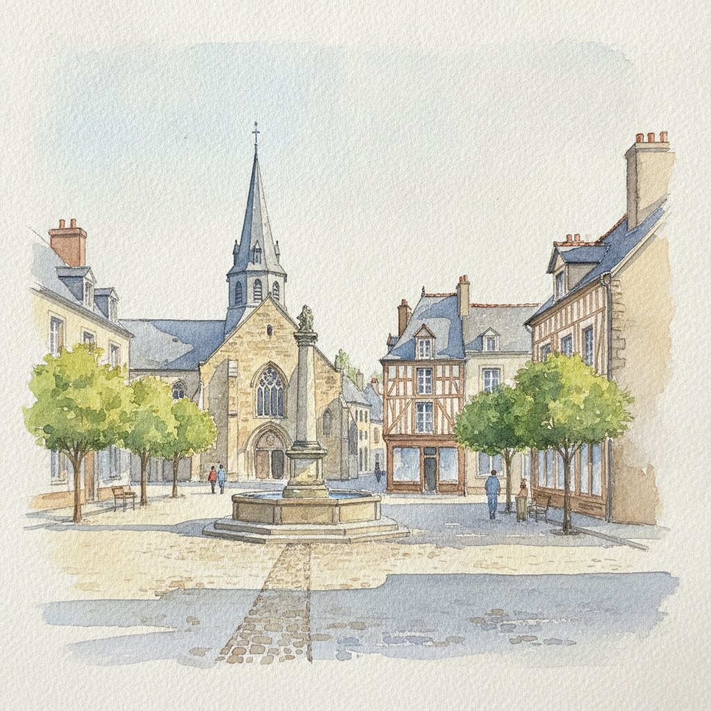 Grandparigny — acuarela — Francia