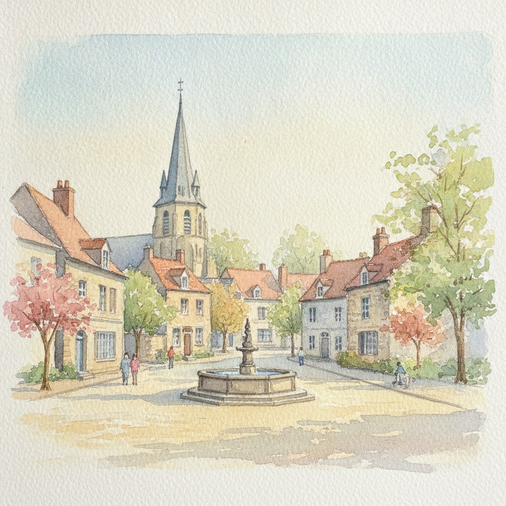 Gravigny — acuarela — Francia