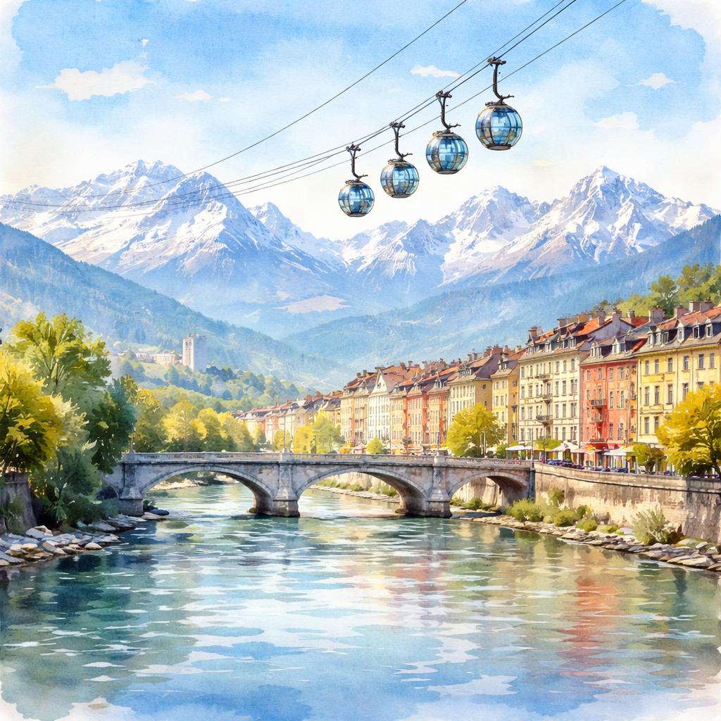 Grenoble — acuarela — Francia