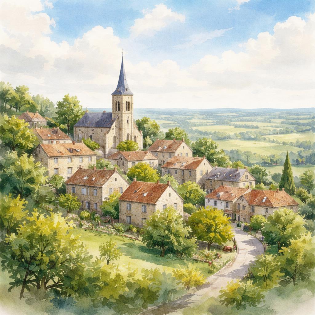 Guerville — acuarela — Francia