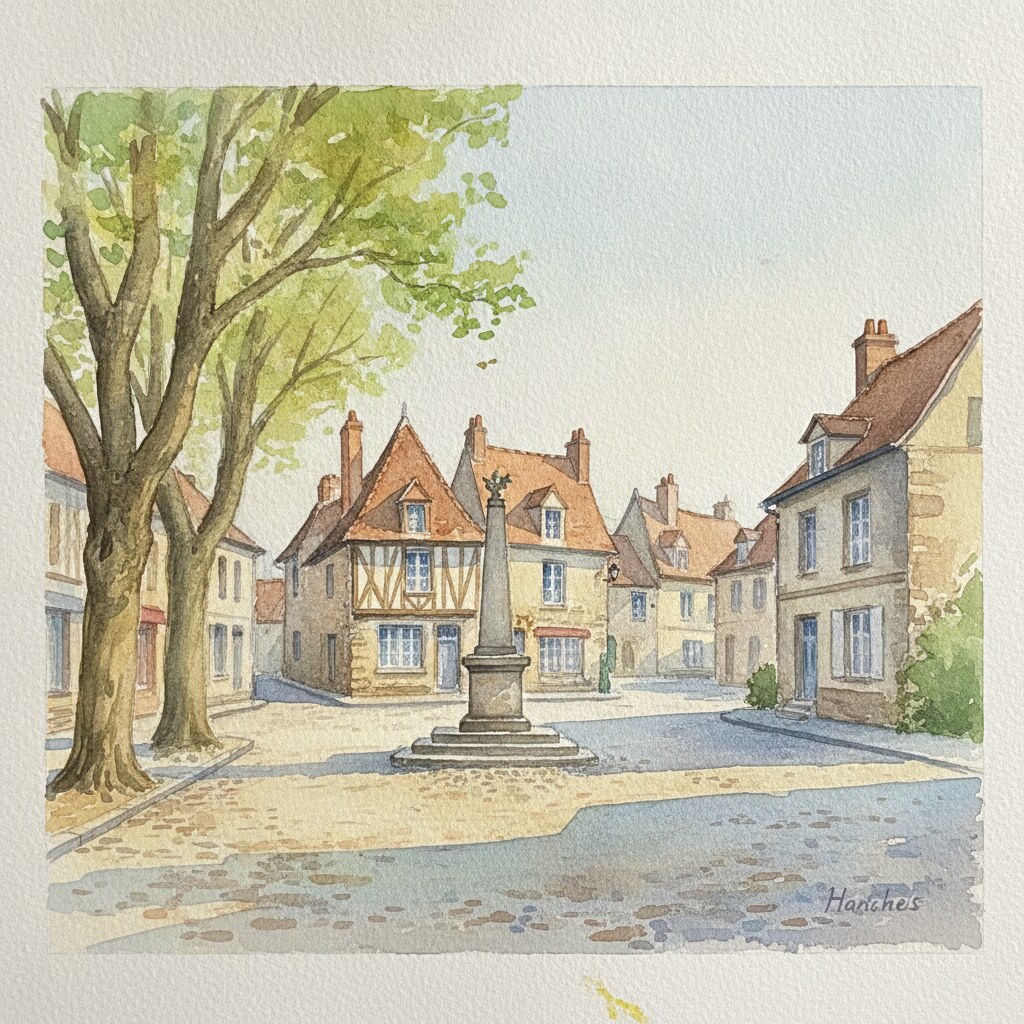 Hanches — aquarelle — France