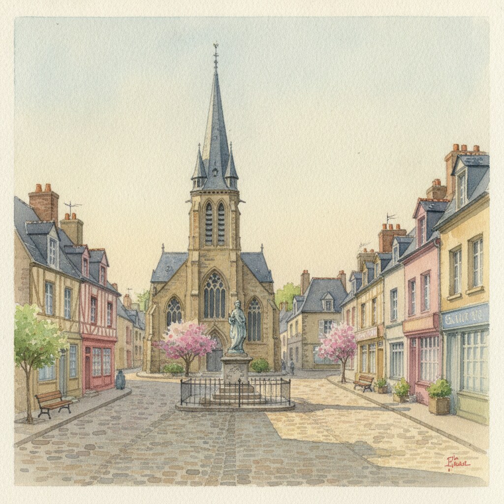 Harfleur — aquarelle — France