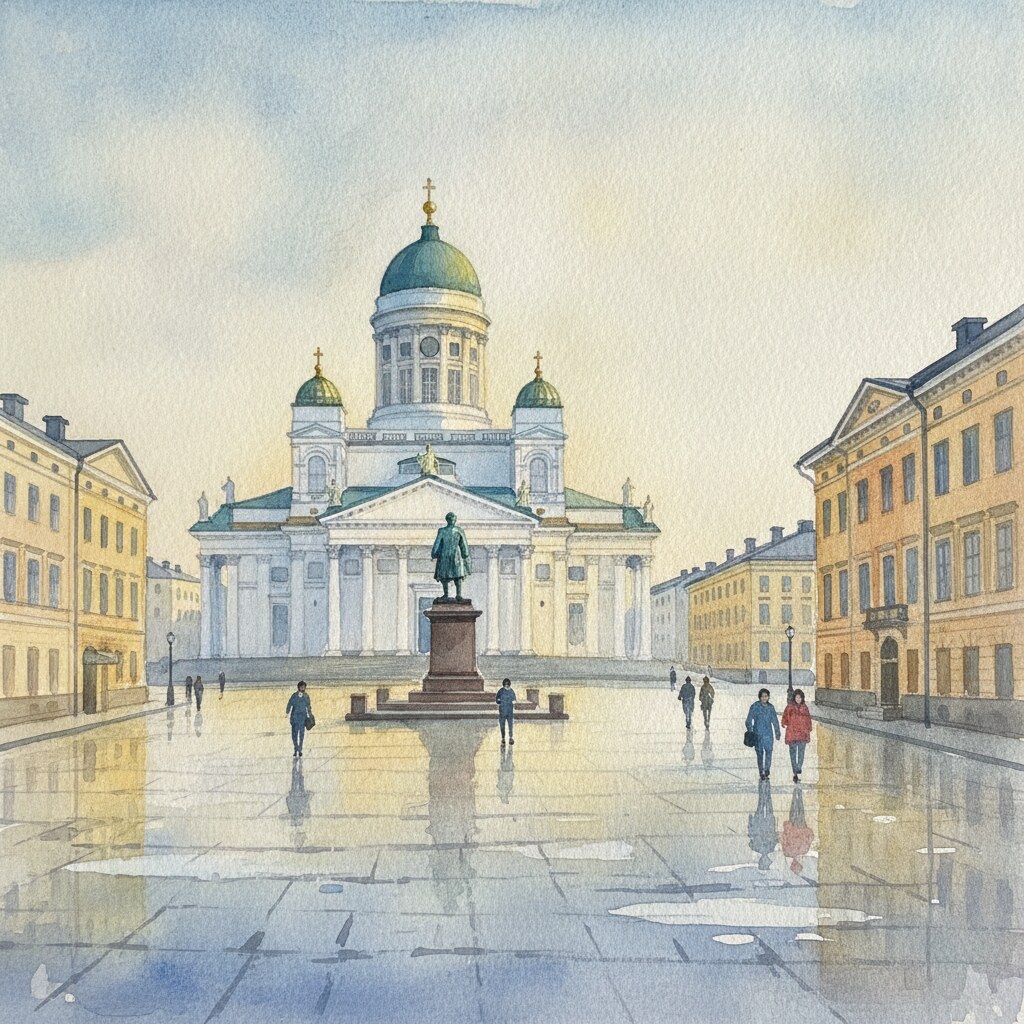 Helsinki — acuarela — Finlandia