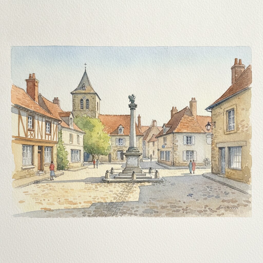 Heubécourt-Haricourt — aquarelle — France