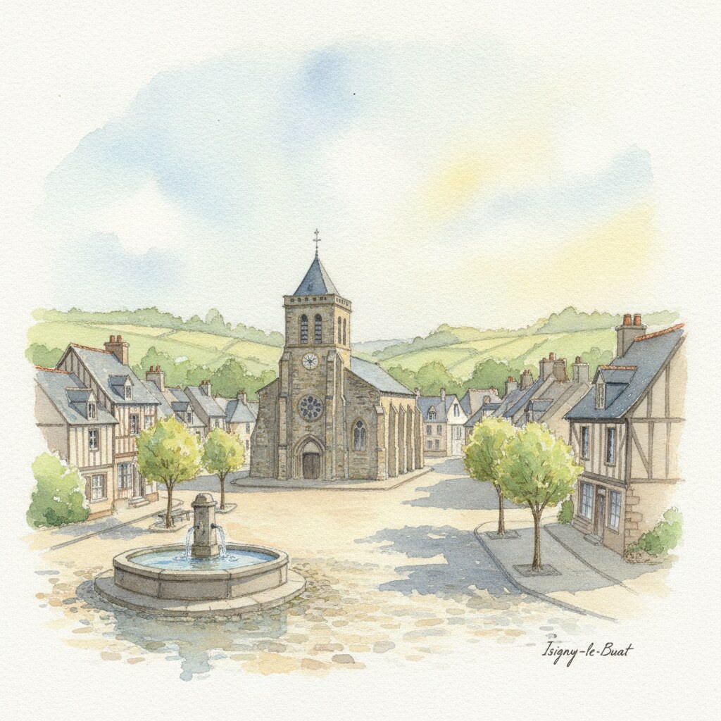 Isigny-le-Buat — aquarelle — France