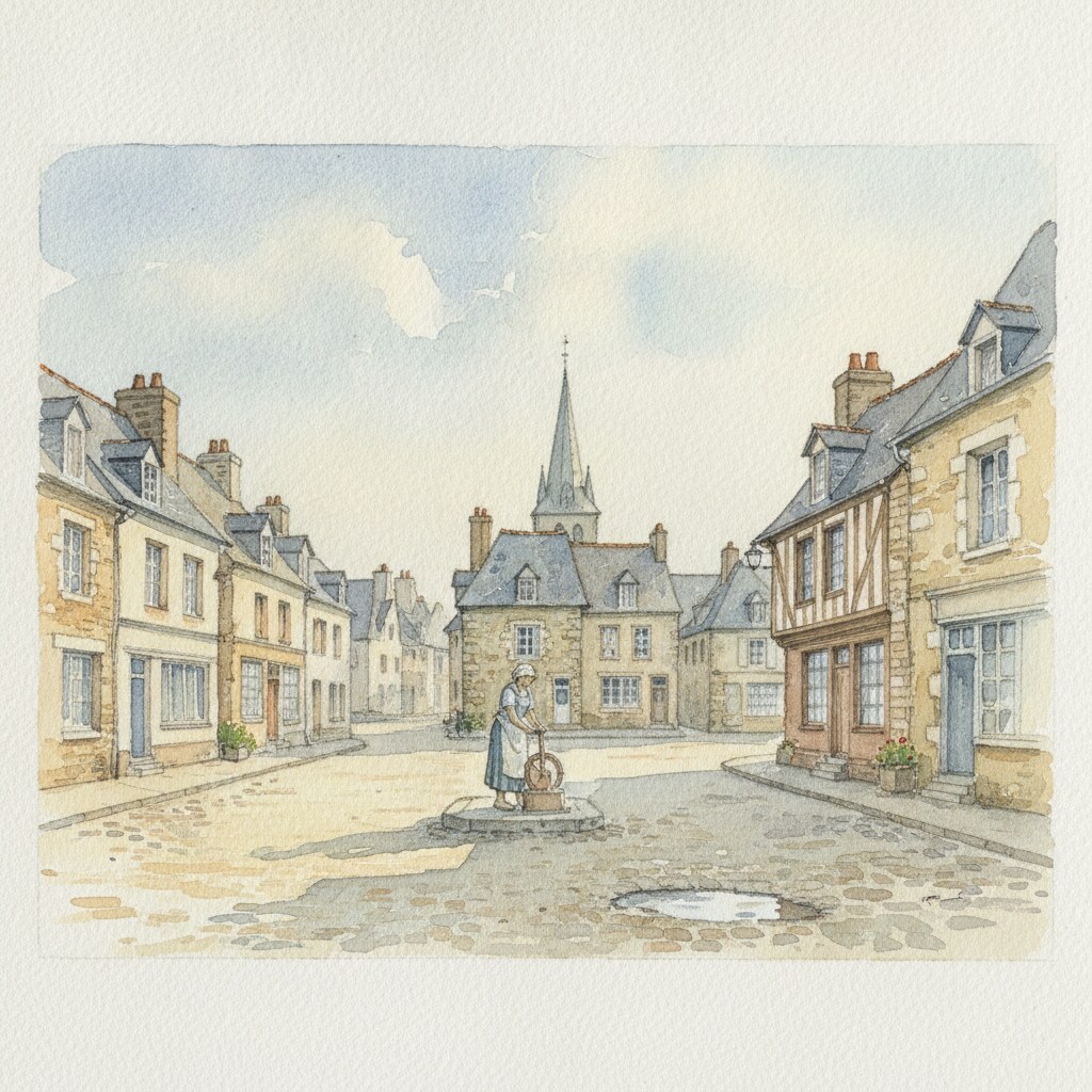 Isigny-sur-Mer — aquarelle — France