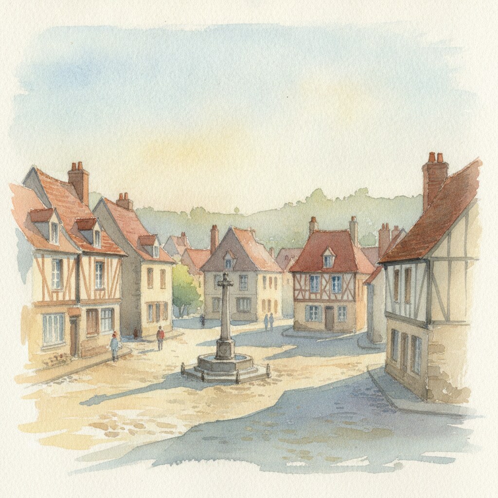 Isneauville — aquarelle — France