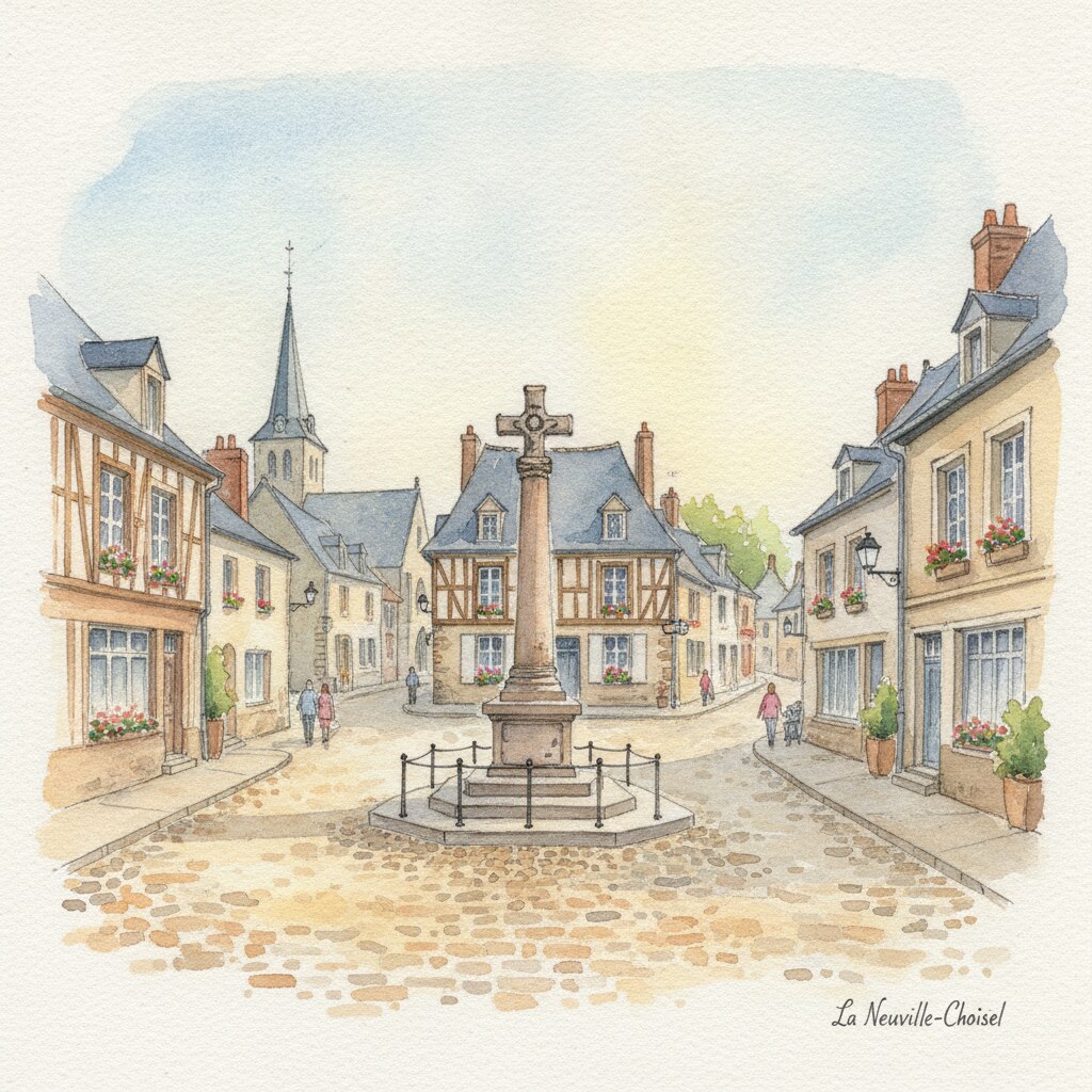 La Neuville-Chant-d'Oisel — aquarelle — France