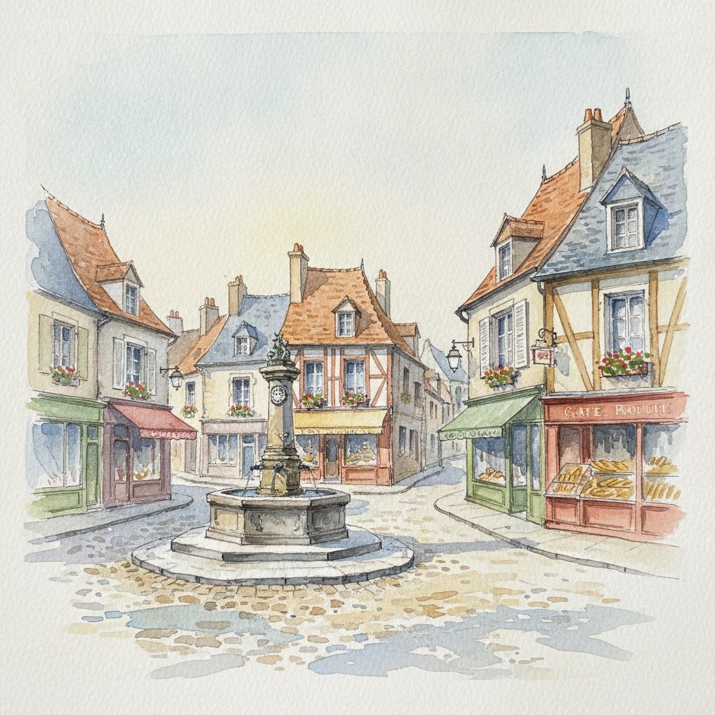 La Rivière-Saint-Sauveur — aquarelle — France
