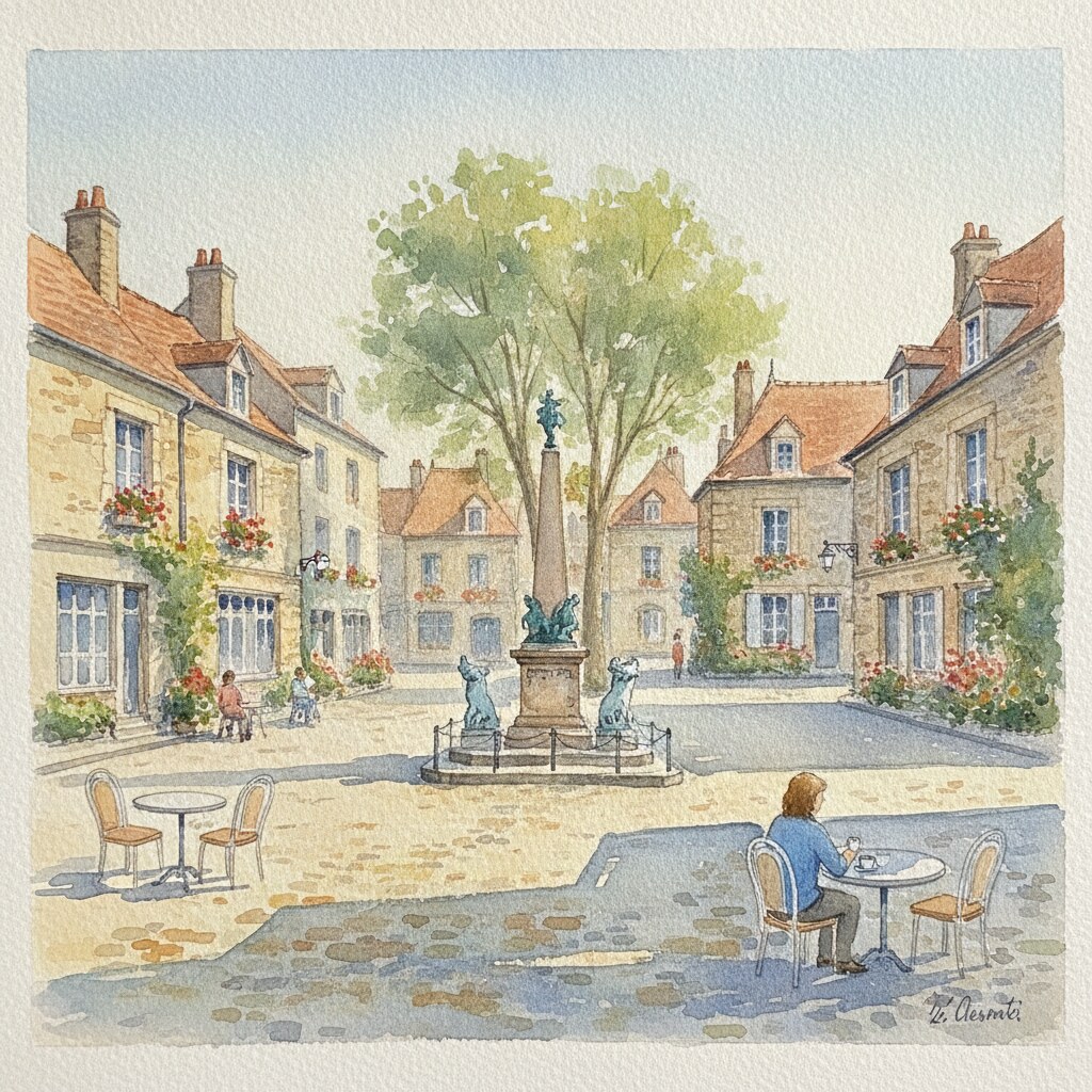 Le Chesnay-Rocquencourt — acuarela — Francia