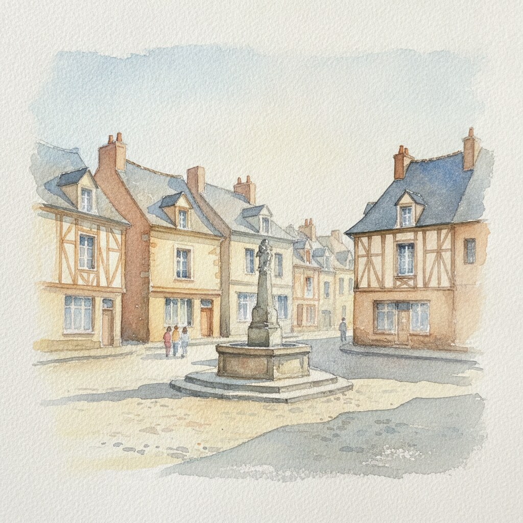 Le Houlme — aquarelle — France