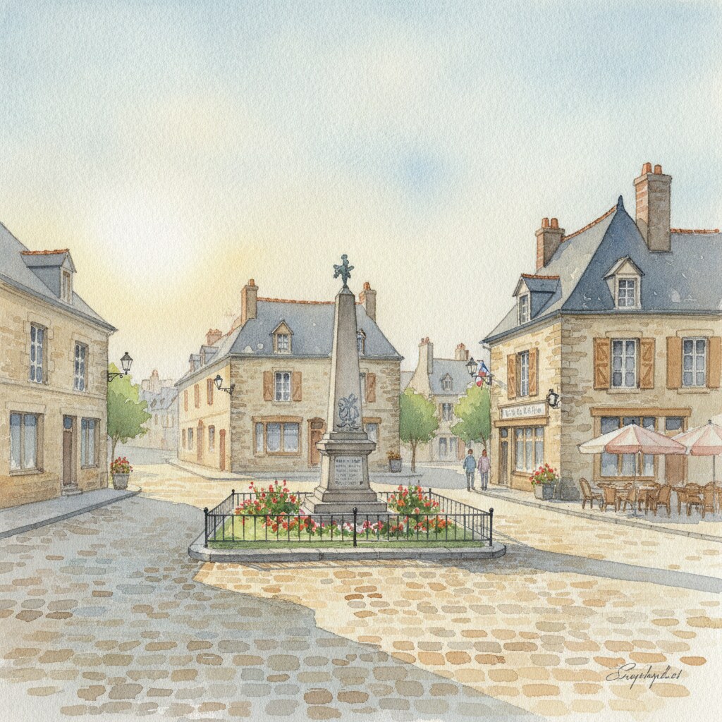 Le Molay-Littry — aquarelle — France