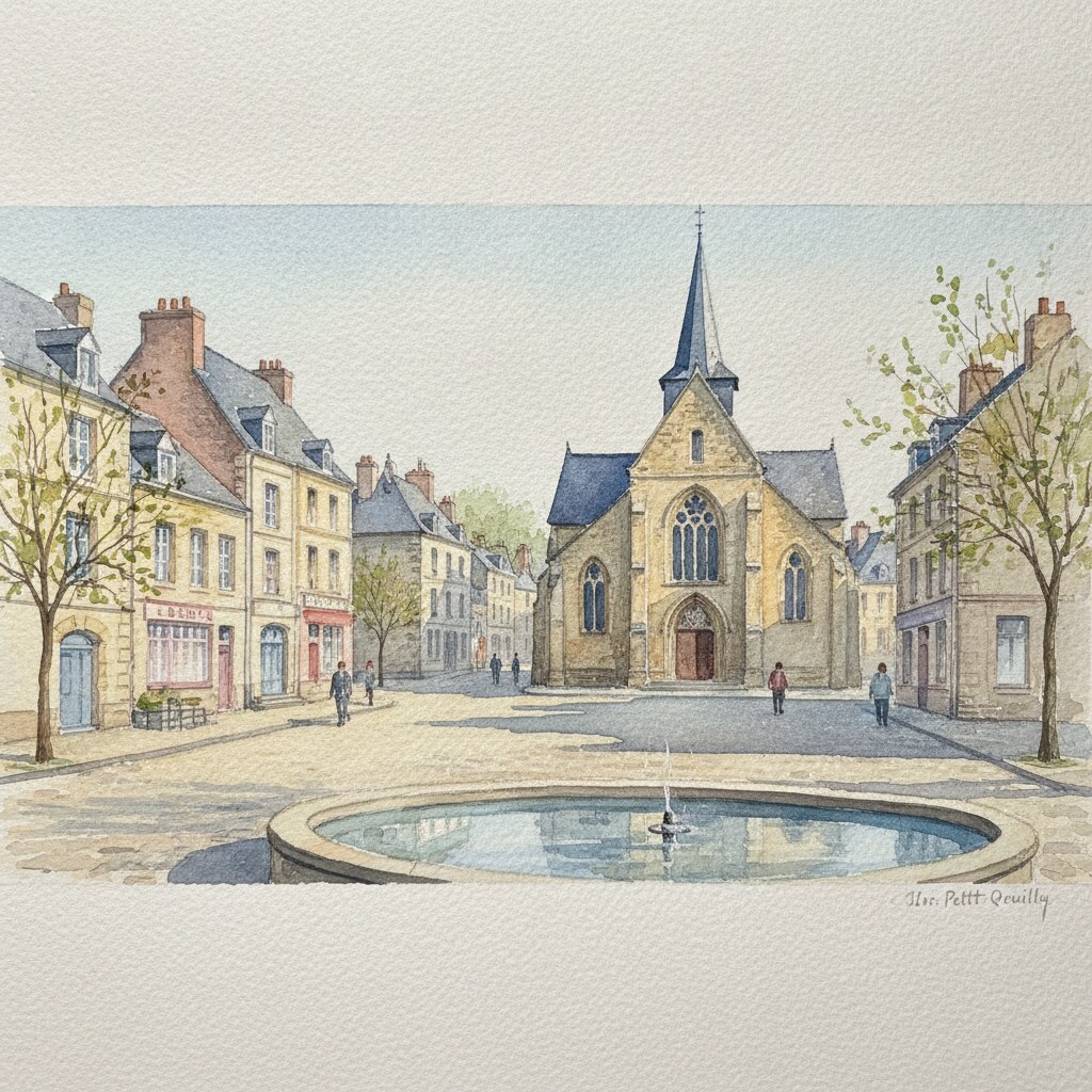 Le Petit-Quevilly — acuarela — Francia