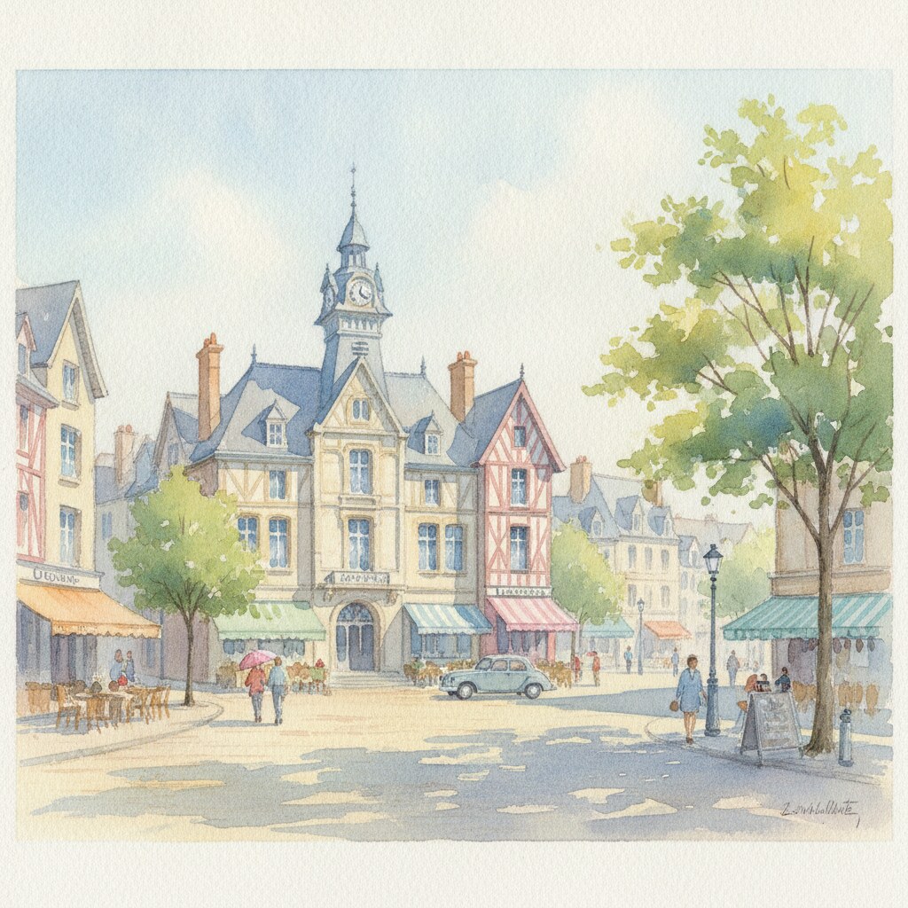 Le Touquet-Paris-Plage — acuarela — Francia