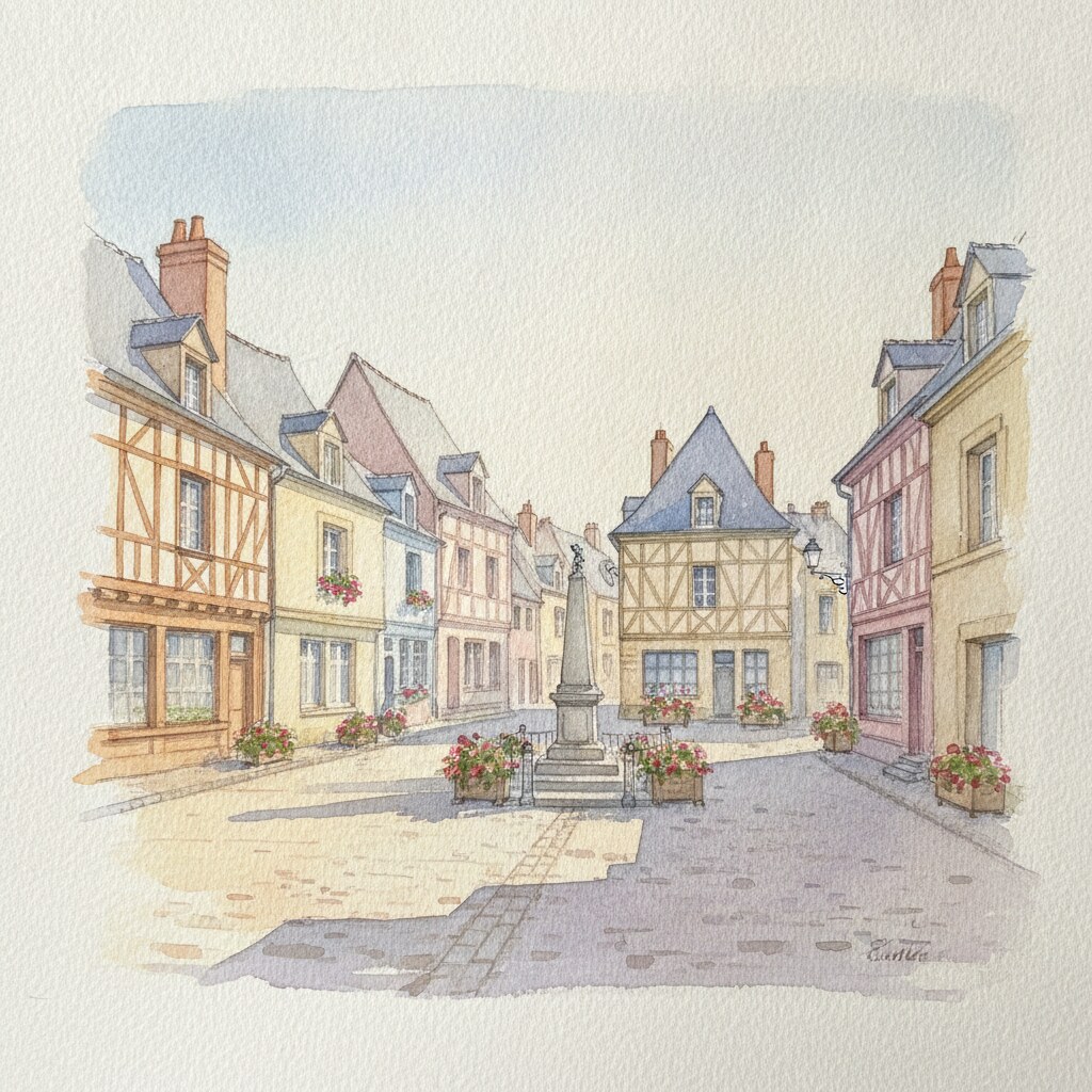 Le Vaudreuil — aquarelle — France