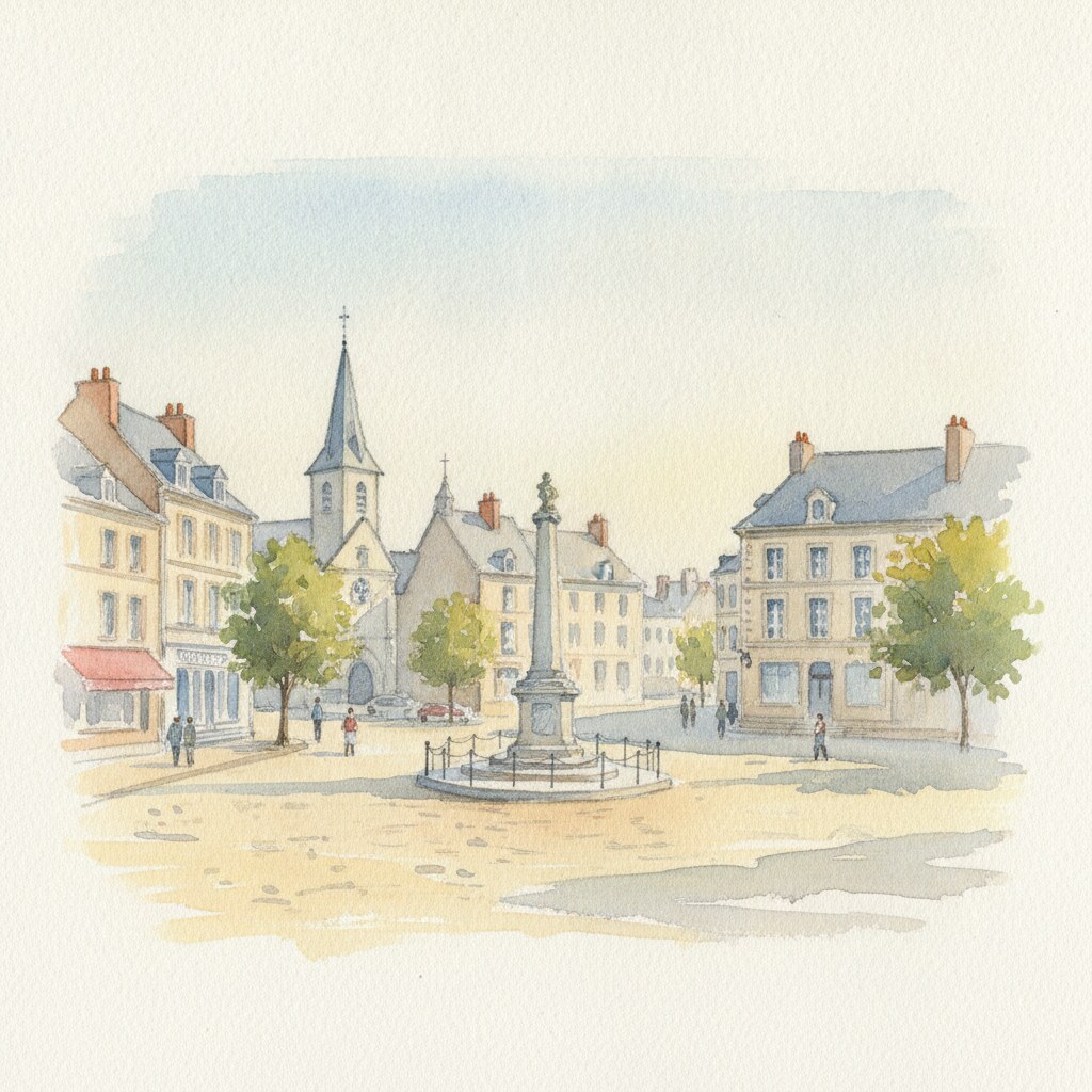 Les Monts d'Aunay — acuarela — Francia