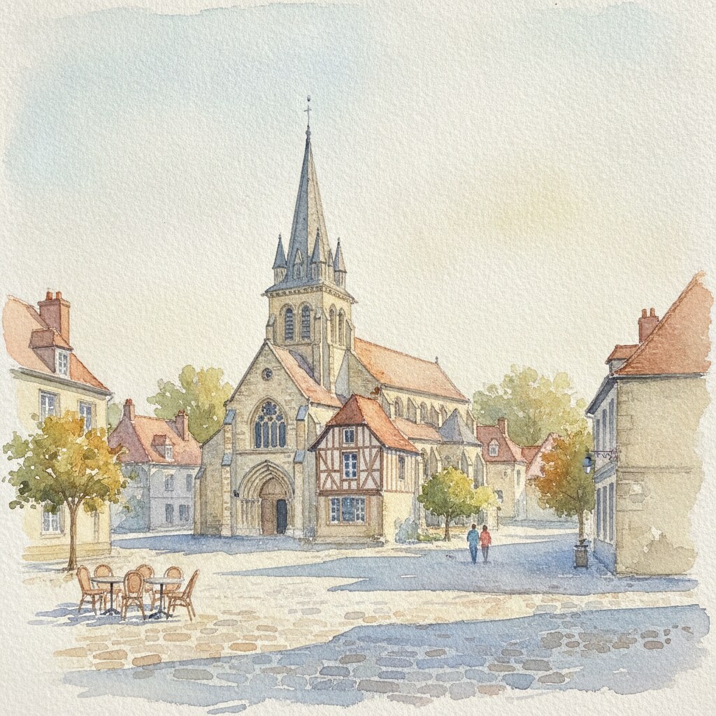 Lèves — aquarelle — France