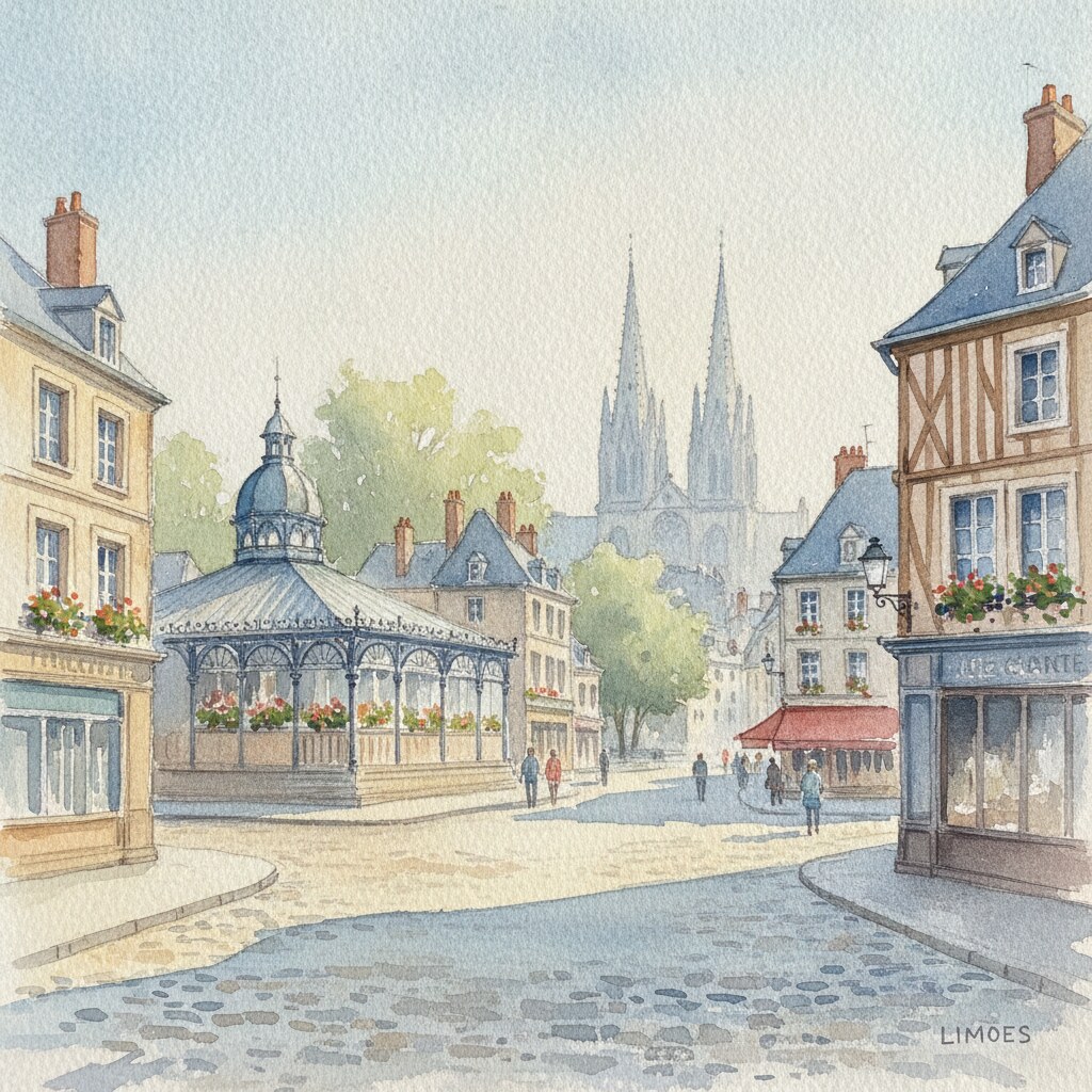 Limoges — acuarela — Francia