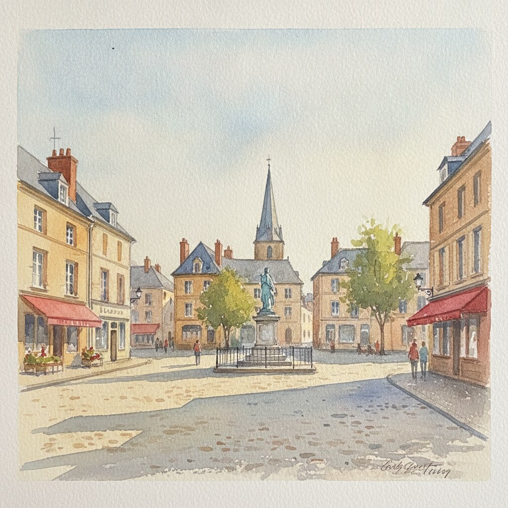 Lucé — aquarelle — France