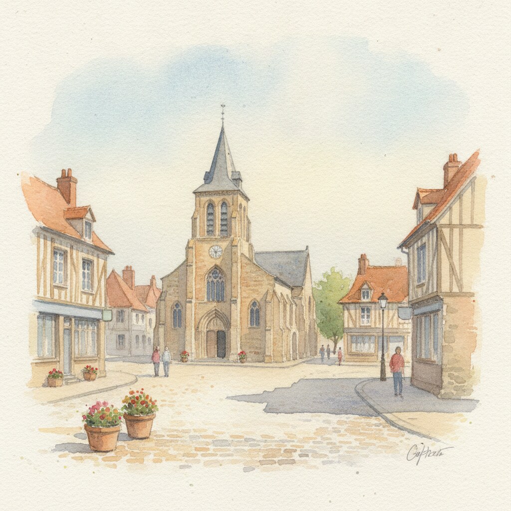 Luneray — aquarelle — France