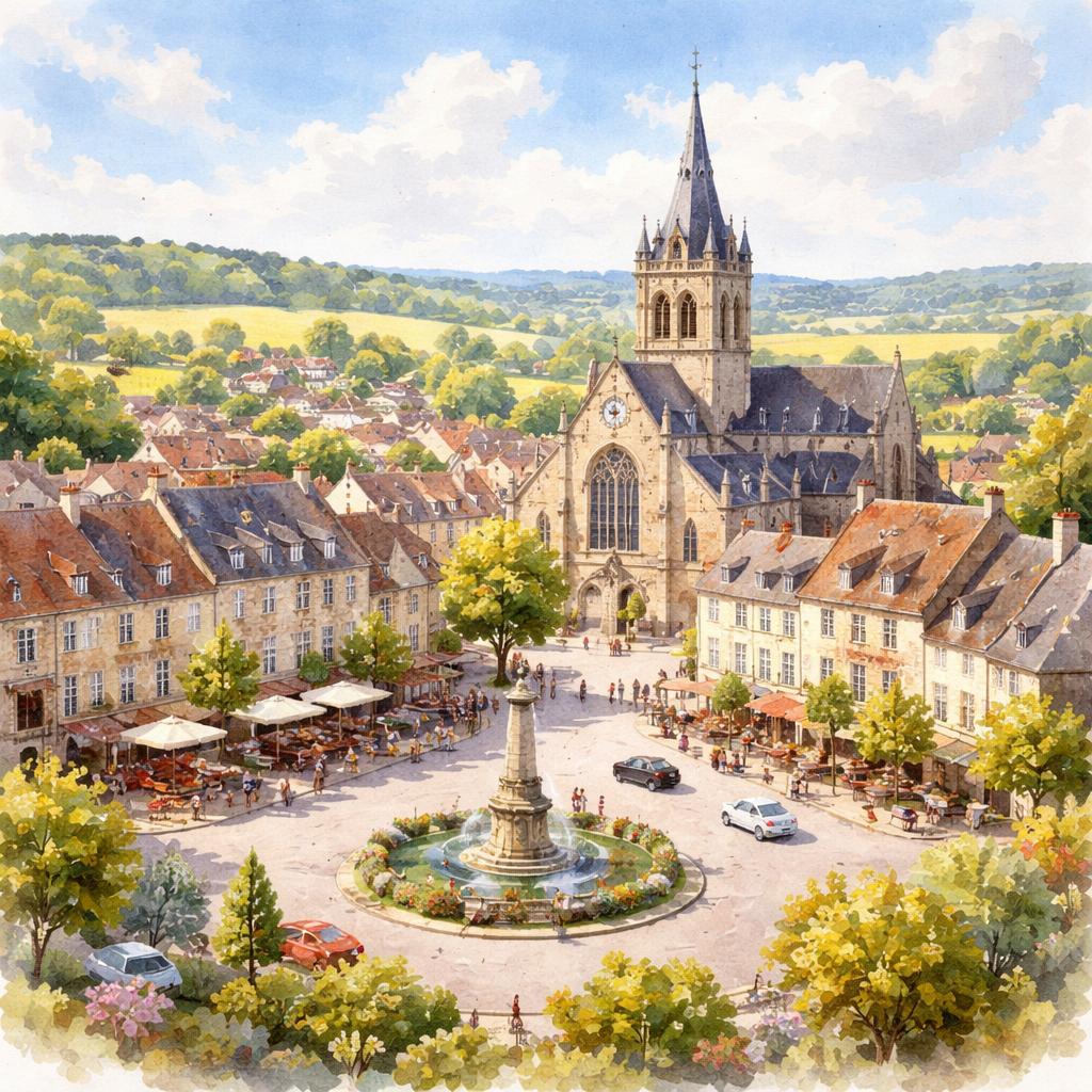 Magny-en-Vexin — acuarela — Francia