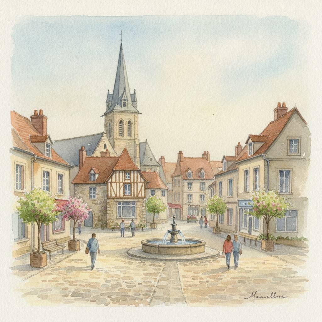 Mainvilliers — aquarelle — France