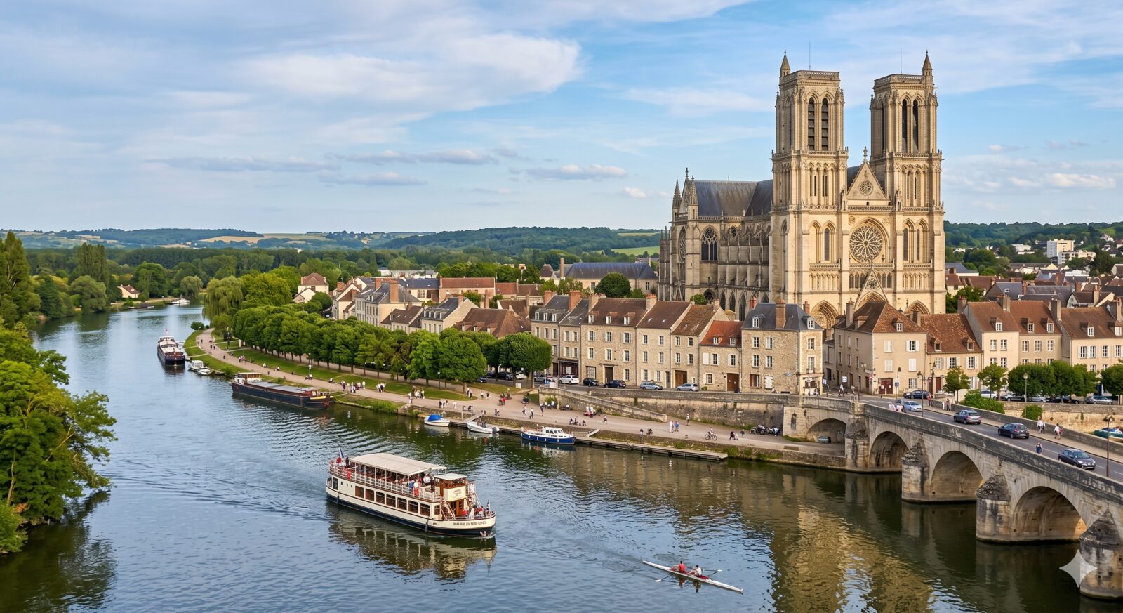 Mantes-la-Jolie — acuarela — Francia