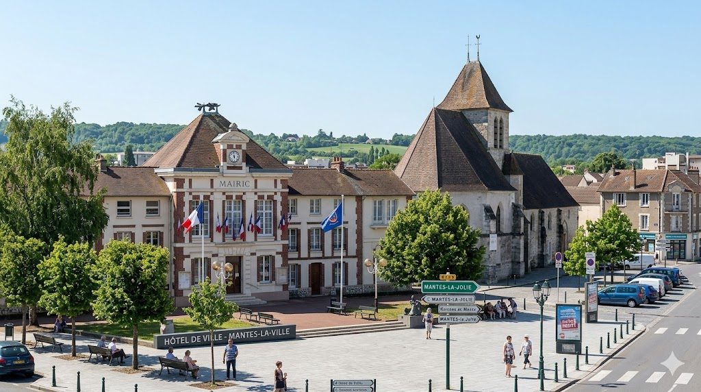 Aquarelle de Mantes-la-Ville
