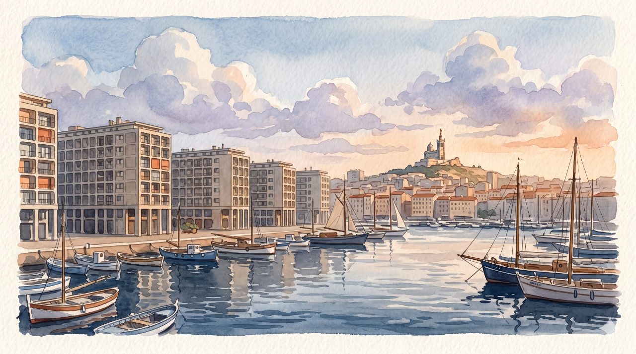 Aquarelle de Marseille